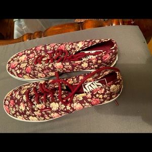 Red floral vans